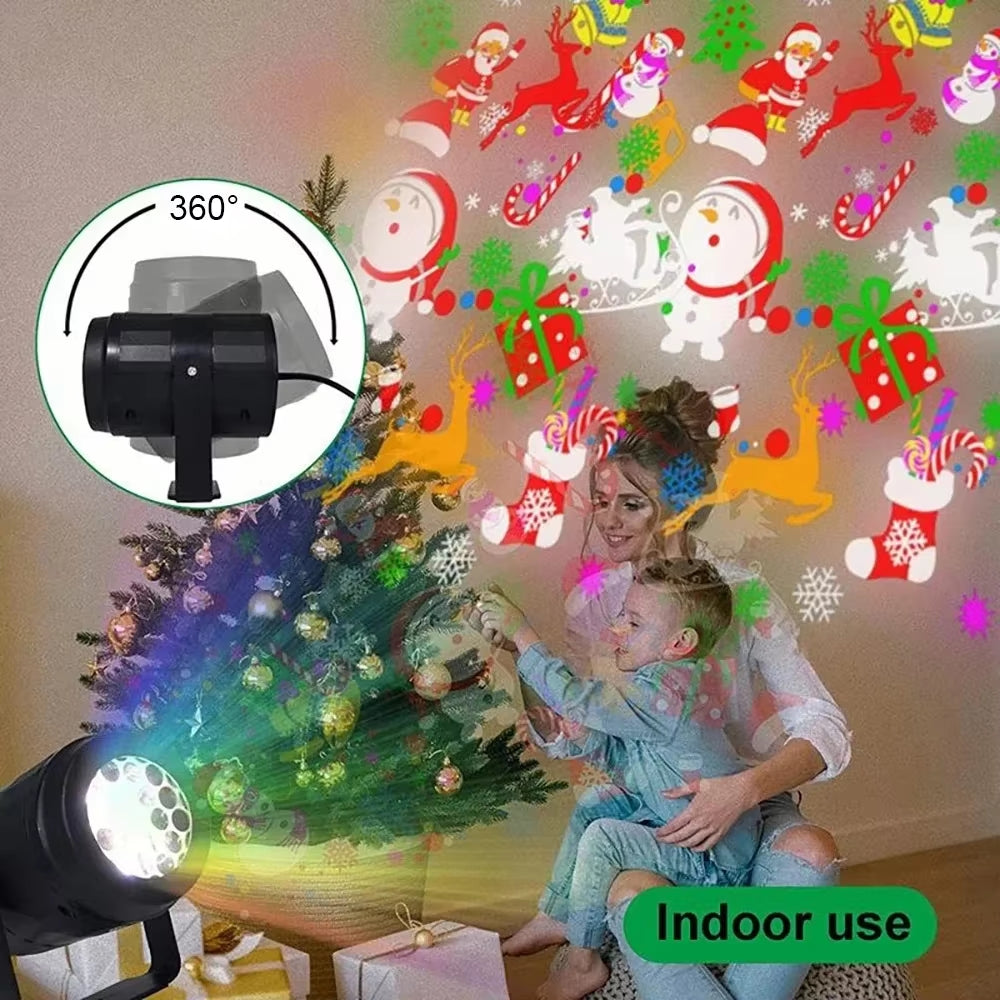 2024 Projector Led Lights Christmas DJ Party Lights Stage Light 1PC 16 Patterns Indoor and Outdoor Laser Lamp Holiday Lighting