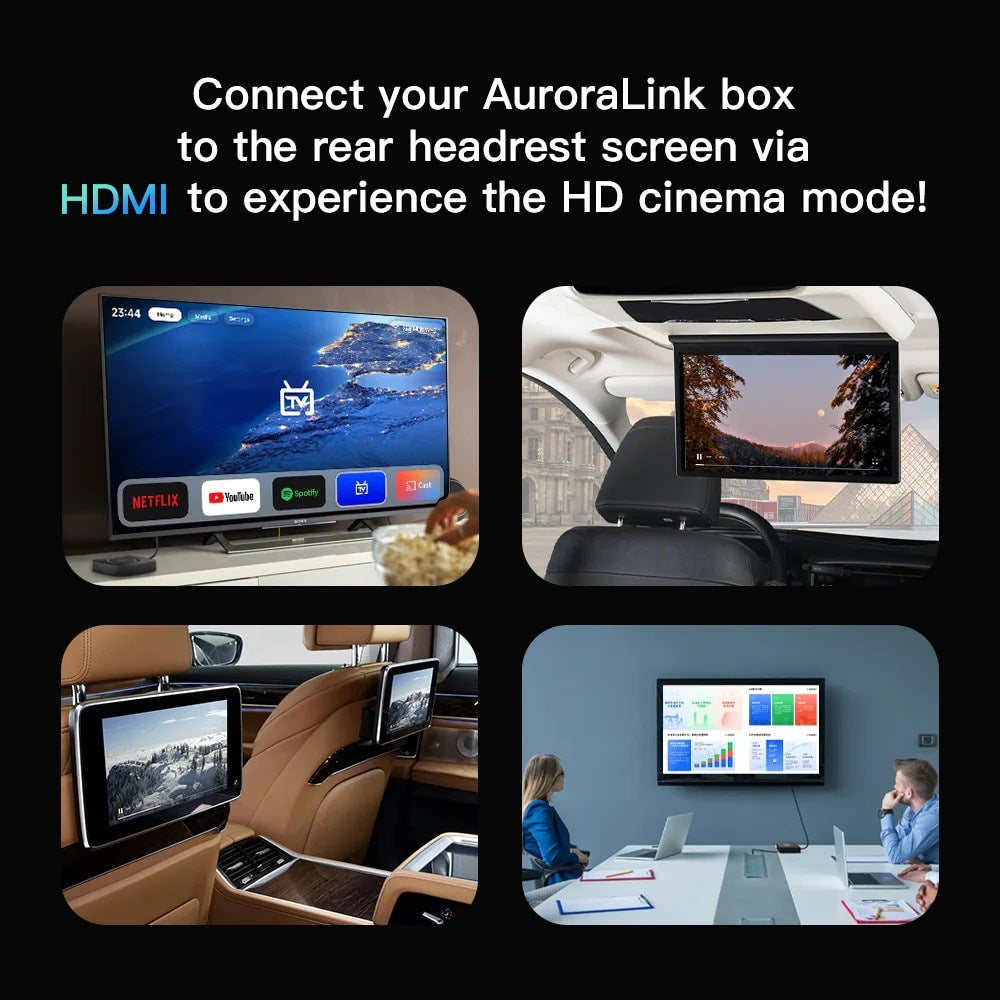 Original Car Wired to Wireless Carplay Android Auto Video Youtube with USB-HDMI Port